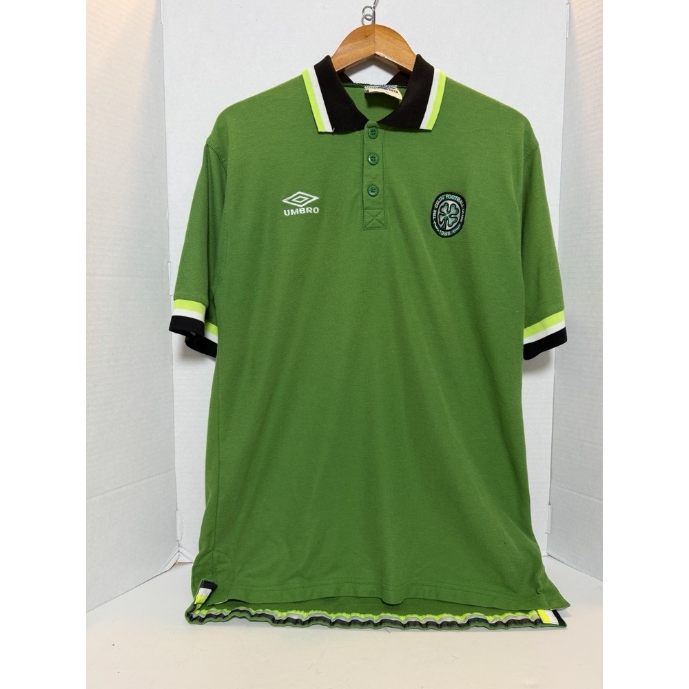 Vtg 98-99 Celtic FC Umbro Travel Polo Shirt XL 205